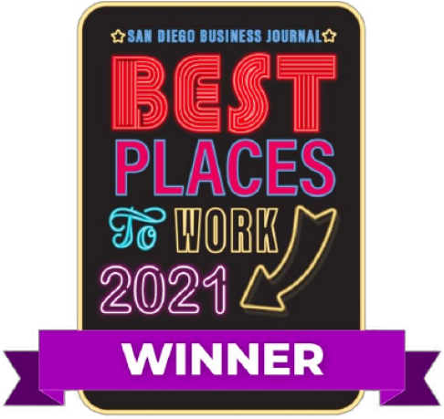 Award - San Diego Business Journal - Best places to work - 2021 Winner - Marcom